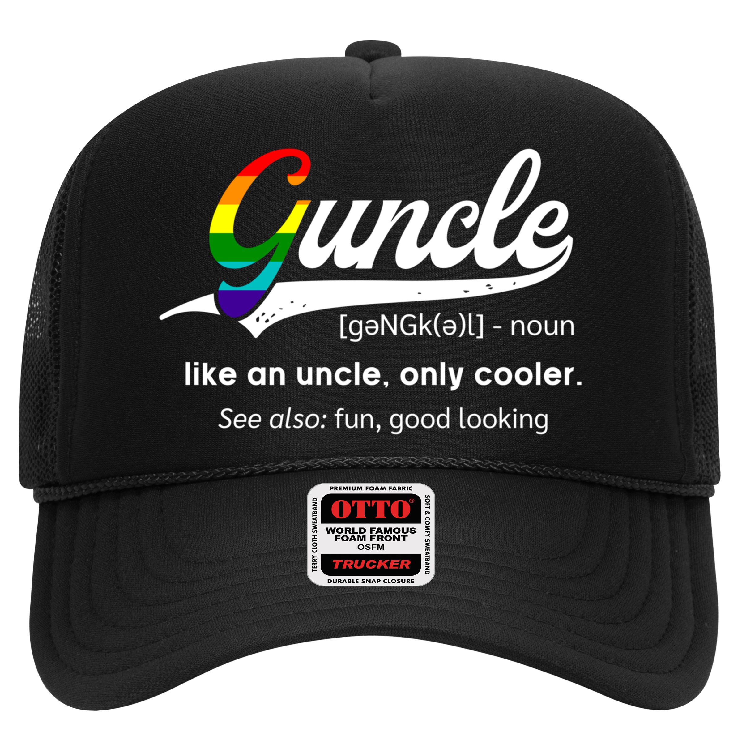 Vintage Guncle Definition Rainbow Flag Lgbtq Pride Uncle Funny Gift Hat