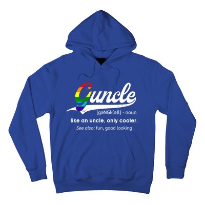 Vintage Guncle Definition Rainbow Flag Lgbtq Pride Uncle Funny Gift Hoodie