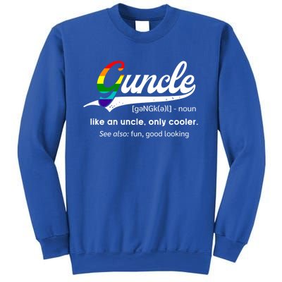 Vintage Guncle Definition Rainbow Flag Lgbtq Pride Uncle Funny Gift Sweatshirt