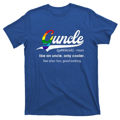 Vintage Guncle Definition Rainbow Flag Lgbtq Pride Uncle Funny Gift T-Shirt