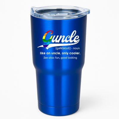 Vintage Guncle Definition Rainbow Flag Lgbtq Pride Uncle Funny Gift Tumbler
