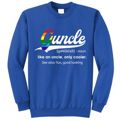 Vintage Guncle Definition Rainbow Flag Lgbtq Pride Uncle Funny Gift Tall Sweatshirt