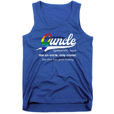 Vintage Guncle Definition Rainbow Flag Lgbtq Pride Uncle Funny Gift Tank Top