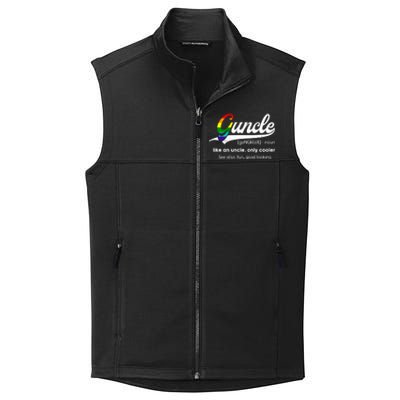 Vintage Guncle Definition Rainbow Flag Lgbtq Pride Uncle Funny Gift Collective Smooth Fleece Vest