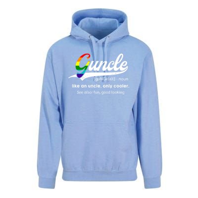 Vintage Guncle Definition Rainbow Flag Lgbtq Pride Uncle Funny Gift Unisex Surf Hoodie