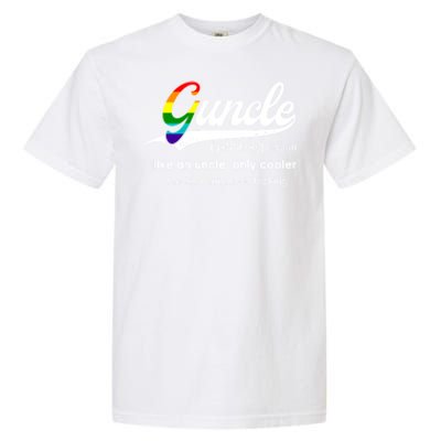 Vintage Guncle Definition Rainbow Flag Lgbtq Pride Uncle Funny Gift Garment-Dyed Heavyweight T-Shirt