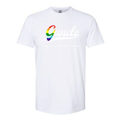 Vintage Guncle Definition Rainbow Flag Lgbtq Pride Uncle Funny Gift Softstyle® CVC T-Shirt