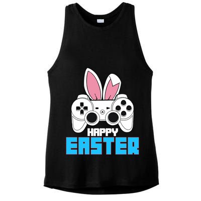 Video Game Easter Bunny Gaming Controller Gamer Gift Ladies PosiCharge Tri-Blend Wicking Tank