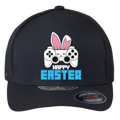 Video Game Easter Bunny Gaming Controller Gamer Gift Flexfit Unipanel Trucker Cap