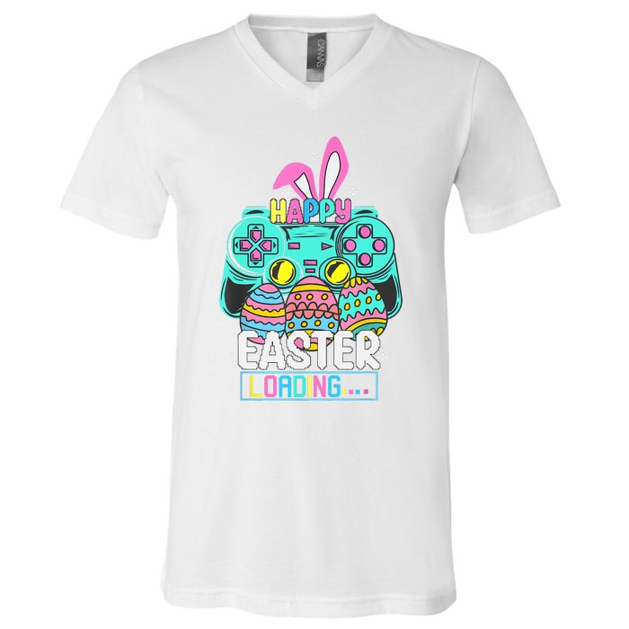 Video Game Easter Bunny Gaming Controller Gamer V-Neck T-Shirt