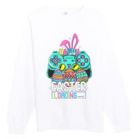 Video Game Easter Bunny Gaming Controller Gamer Premium Crewneck Sweatshirt