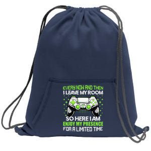 Video Games Every Now And Then I Leave My Room Sweatshirt Cinch Pack Bag