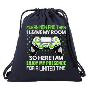 Video Games Every Now And Then I Leave My Room Drawstring Bag