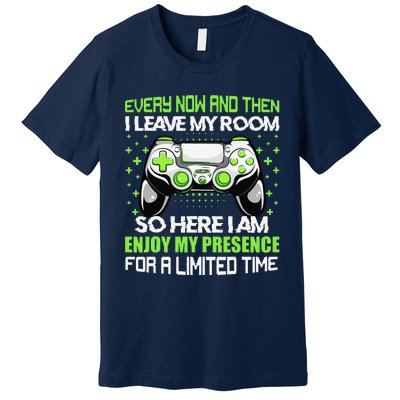 Video Games Every Now And Then I Leave My Room Premium T-Shirt