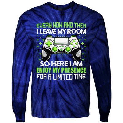 Video Games Every Now And Then I Leave My Room Tie-Dye Long Sleeve Shirt