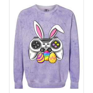 Video Games Easter Day Bunny Egg Funny Gamer Boy Girl Colorblast Crewneck Sweatshirt