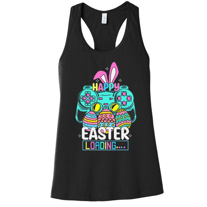 Video Game Easter Bunny Gaming Controller Gamer Women's Racerback Tank