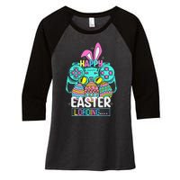 Video Game Easter Bunny Gaming Controller Gamer Women's Tri-Blend 3/4-Sleeve Raglan Shirt