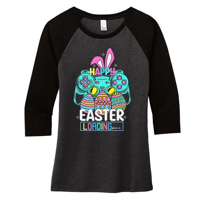 Video Game Easter Bunny Gaming Controller Gamer Women's Tri-Blend 3/4-Sleeve Raglan Shirt