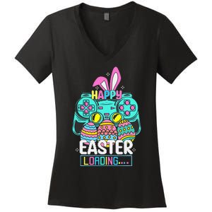 Video Game Easter Bunny Gaming Controller Gamer Women's V-Neck T-Shirt