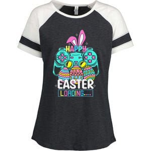 Video Game Easter Bunny Gaming Controller Gamer Enza Ladies Jersey Colorblock Tee