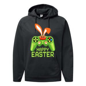 Video Game Easter Bunny Gaming Controller Gamer B.o.y.s Girls Performance Fleece Hoodie