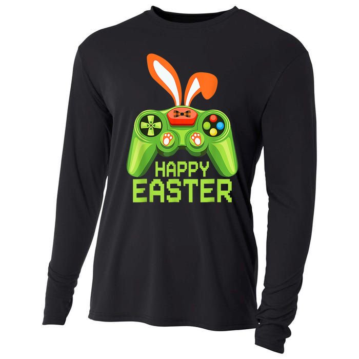 Video Game Easter Bunny Gaming Controller Gamer B.o.y.s Girls Cooling Performance Long Sleeve Crew