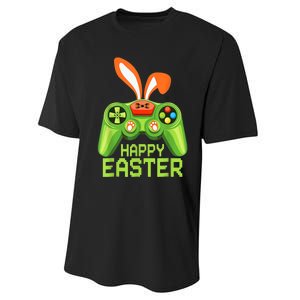 Video Game Easter Bunny Gaming Controller Gamer B.o.y.s Girls Performance Sprint T-Shirt