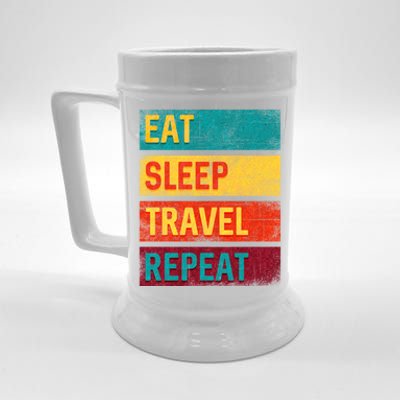 Vacation Gift Eat Sleep Travel Repeat Gift Beer Stein