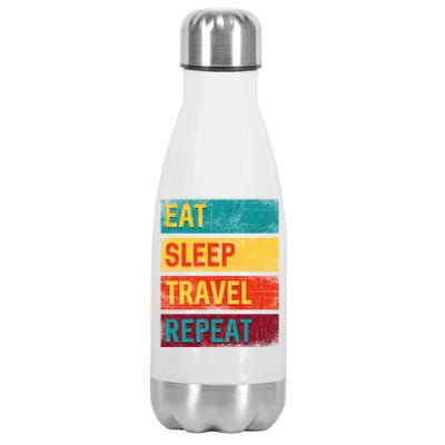 Vacation Gift Eat Sleep Travel Repeat Gift Stainless Steel Insulated Water Bottle