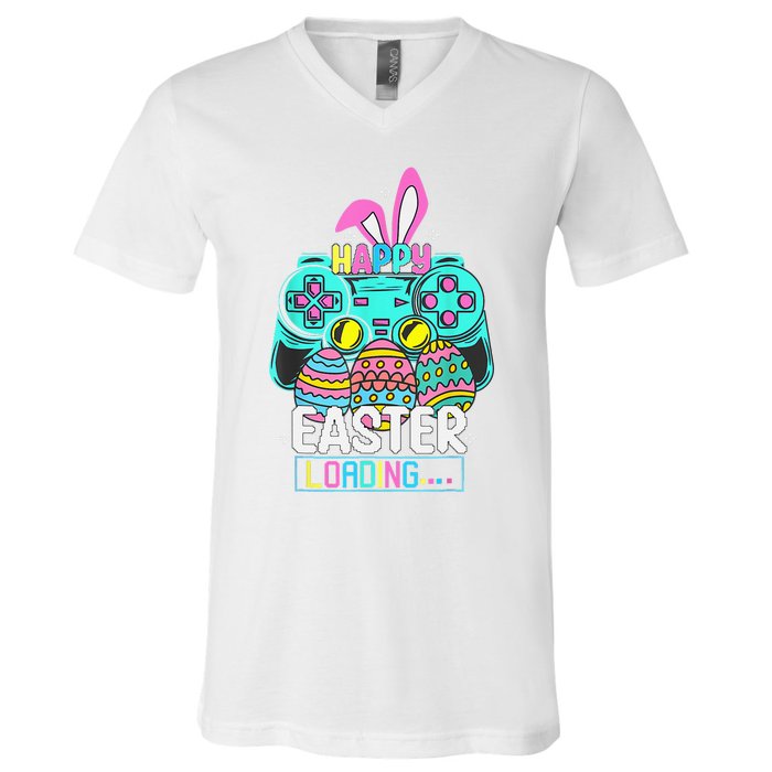 Video Game Easter Bunny Gaming Controller Gamer V-Neck T-Shirt