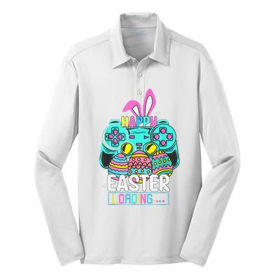 Video Game Easter Bunny Gaming Controller Gamer Silk Touch Performance Long Sleeve Polo