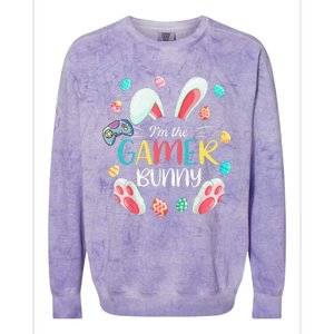 Video Game Easter Bunny Eggs Gamer Easter Gaming Colorblast Crewneck Sweatshirt