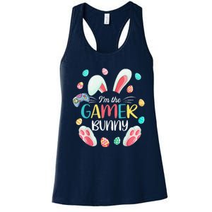 Video Game Easter Bunny Eggs Gamer Easter Gaming Women's Racerback Tank