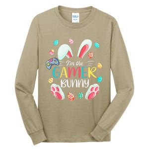 Video Game Easter Bunny Eggs Gamer Easter Gaming Tall Long Sleeve T-Shirt