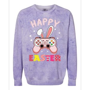 Video Game Easter Bunny Gaming Controller Gamer Colorblast Crewneck Sweatshirt