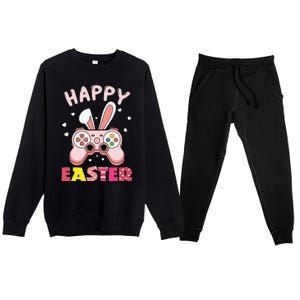 Video Game Easter Bunny Gaming Controller Gamer Premium Crewneck Sweatsuit Set