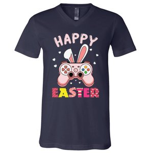 Video Game Easter Bunny Gaming Controller Gamer V-Neck T-Shirt