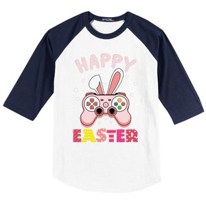 Video Game Easter Bunny Gaming Controller Gamer Baseball Sleeve Shirt