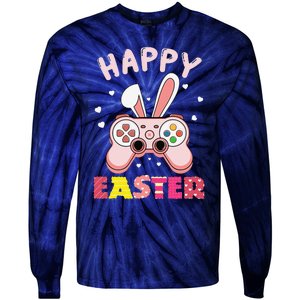 Video Game Easter Bunny Gaming Controller Gamer Tie-Dye Long Sleeve Shirt