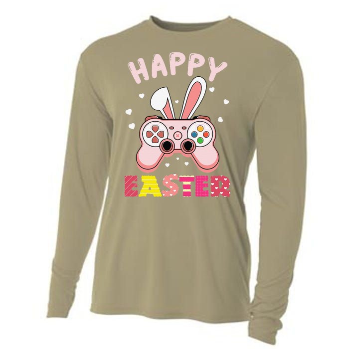 Video Game Easter Bunny Gaming Controller Gamer Cooling Performance Long Sleeve Crew