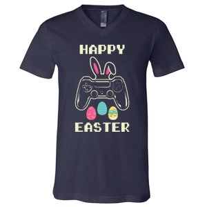 Video Game Easter Bunny Gaming Gamer V-Neck T-Shirt