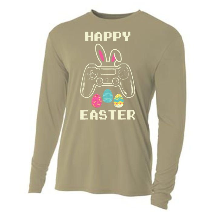 Video Game Easter Bunny Gaming Gamer Cooling Performance Long Sleeve Crew