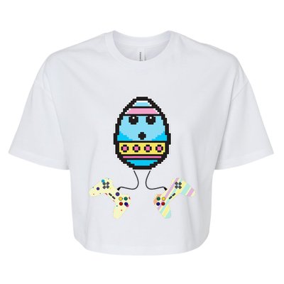 Video Game Egg Controllers Easter Funny Egg Hunting Gifts Bella+Canvas Jersey Crop Tee