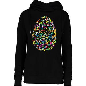 Video Game Easter Bunny Gaming Controller Gamer Womens Funnel Neck Pullover Hood