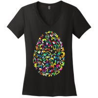 Video Game Easter Bunny Gaming Controller Gamer Women's V-Neck T-Shirt