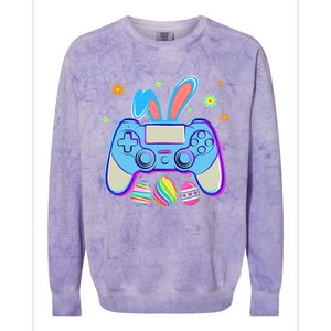 Video Game Easter Bunny Gaming Controller Gamer Boy Girl Colorblast Crewneck Sweatshirt