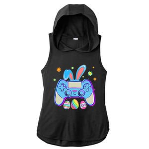 Video Game Easter Bunny Gaming Controller Gamer Boy Girl Ladies PosiCharge Tri-Blend Wicking Draft Hoodie Tank