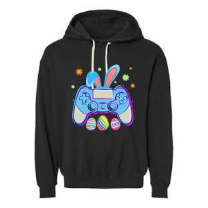 Video Game Easter Bunny Gaming Controller Gamer Boy Girl Garment-Dyed Fleece Hoodie