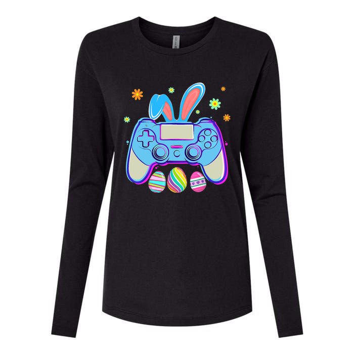 Video Game Easter Bunny Gaming Controller Gamer Boy Girl Womens Cotton Relaxed Long Sleeve T-Shirt